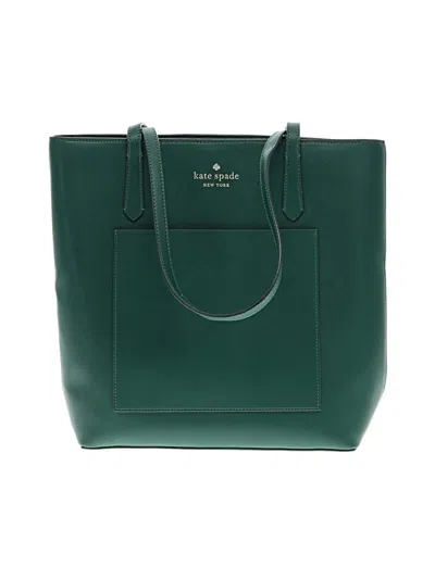 Pre-owned Kate Spade New York Leather Tote Bag In Green