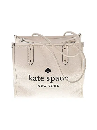 Pre-owned Kate Spade New York Leather Tote Bag In Ivory