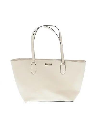 Pre-owned Kate Spade New York Leather Tote Bag In Ivory