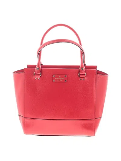 Pre-owned Kate Spade New York Leather Tote Bag In Red