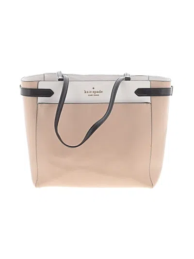 Pre-owned Kate Spade New York Leather Tote Bag In Tan