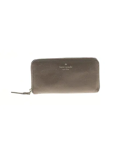 Pre-owned Kate Spade New York Leather Wallet In Gray