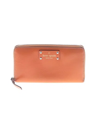 Pre-owned Kate Spade New York Leather Wallet In Orange