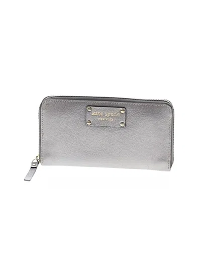 Pre-owned Kate Spade New York Leather Wallet In Silver
