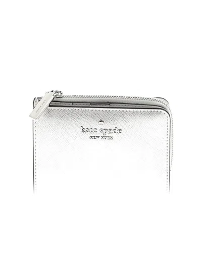 Pre-owned Kate Spade New York Leather Wallet In Silver