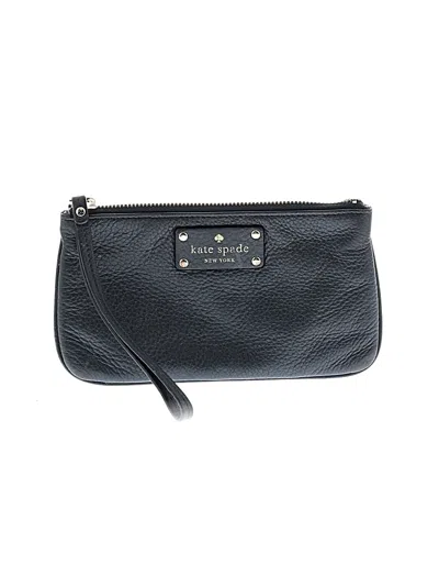 Pre-owned Kate Spade New York Leather Wristlet In Black