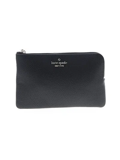 Pre-owned Kate Spade New York Leather Wristlet In Black