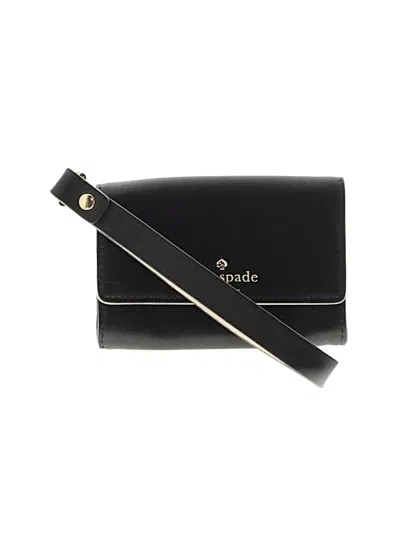 Pre-owned Kate Spade New York Leather Wristlet In Black