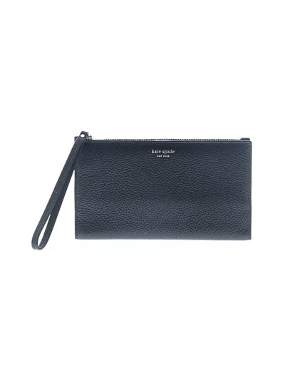 Pre-owned Kate Spade New York Leather Wristlet In Black
