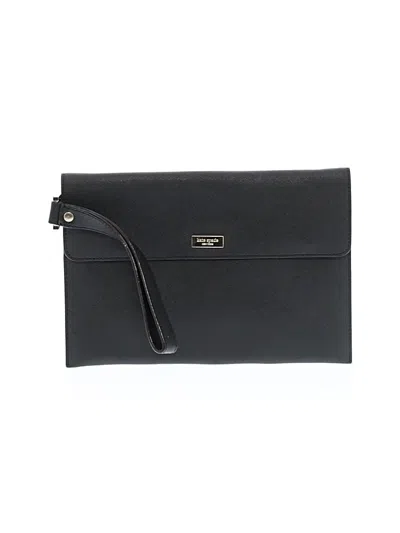 Pre-owned Kate Spade New York Leather Wristlet In Black