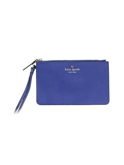 Pre-owned Kate Spade New York Leather Wristlet In Blue