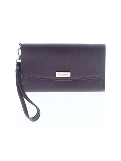 Pre-owned Kate Spade New York Leather Wristlet In Burgundy