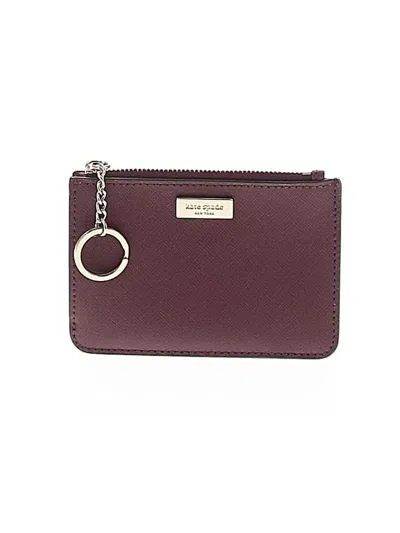 Pre-owned Kate Spade New York Leather Wristlet In Burgundy
