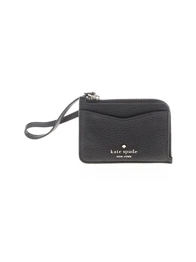 Pre-owned Kate Spade New York Leather Wristlet In Gray