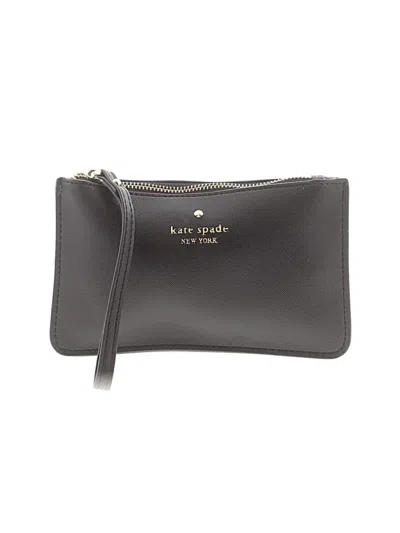 Pre-owned Kate Spade New York Leather Wristlet In Gray