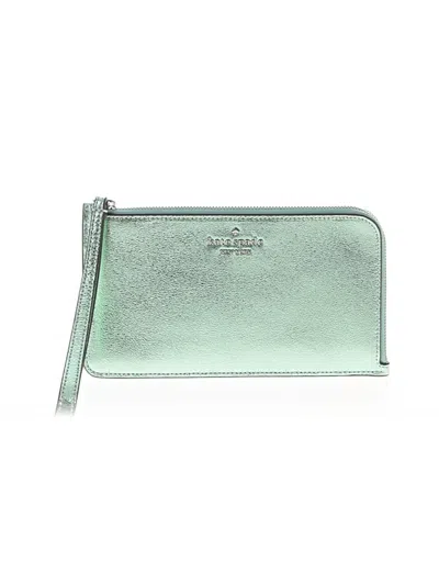 Pre-owned Kate Spade New York Leather Wristlet In Green