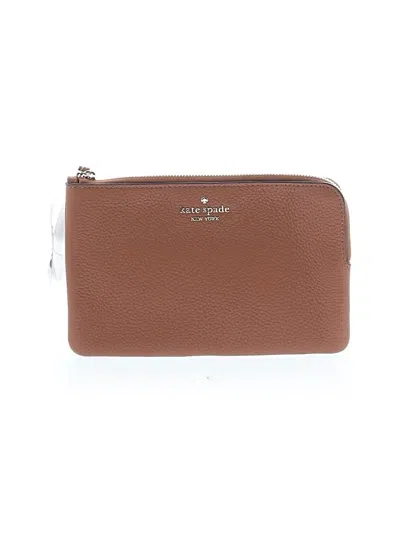 Kate Spade New York Leather Wristlet In Orange