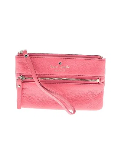 Pre-owned Kate Spade New York Leather Wristlet In Pink