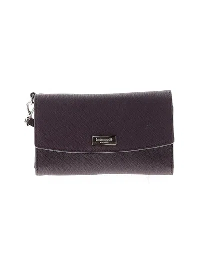 Pre-owned Kate Spade New York Leather Wristlet In Purple