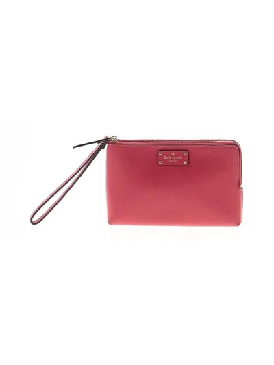 Pre-owned Kate Spade New York Leather Wristlet In Red