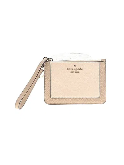 Pre-owned Kate Spade New York Leather Wristlet In Tan