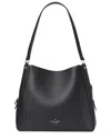 Kate Spade New York Leila Medium Triple Compartment Leather Shoulder Bag In Black