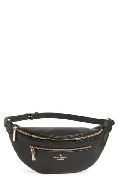 Kate Spade New York Leila Pebbled Leather Belt Bag In Black