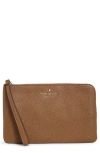 Kate Spade New York Leila Pebbled Leather Medium Pouch In Brown