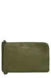 Kate Spade New York Leila Pebbled Leather Medium Pouch In Green