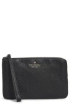 Kate Spade New York Leila Pebbled Leather Medium Pouch In Black