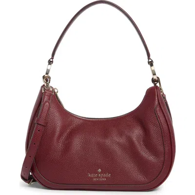 Kate Spade New York Leila Pebbled Leather Shoulder Bag In Burgundy