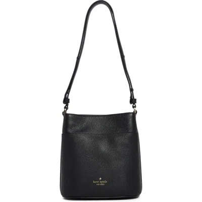 Kate Spade New York Leila Pebbled Leather Small Bucket Bag In Black