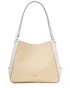 Kate Spade New York Leila Straw Medium Triple Compartment Raffia Shoulder Bag In Neutral