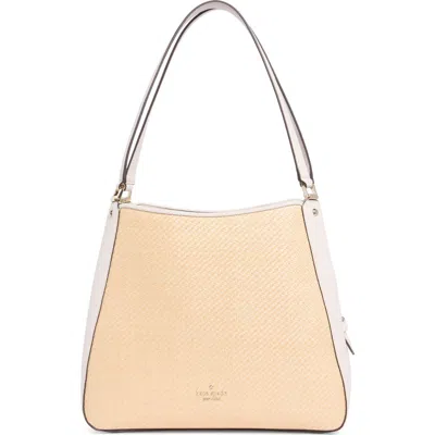 Kate Spade New York Leila Straw Medium Triple Compartment Shoulder Bag In Multi