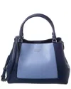 Kate Spade New York Lena Colorblocked Pebbled Leather Medium Satchel In Blue