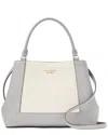 Kate Spade New York Lena Colorblocked Pebbled Leather Medium Satchel In Gray