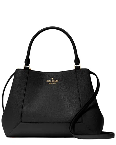Kate Spade New York Lena Medium Pebbled Leather Satchel In Black