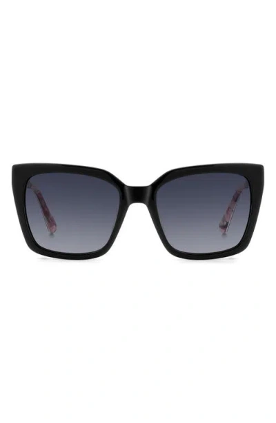 Kate Spade New York Lilah 55mm Gradient Square Sunglasses In Black Pink Havana/dark Grey
