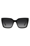 Kate Spade New York Lilah 55mm Gradient Square Sunglasses In Black/dark Grey Sf