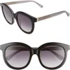 Kate Spade New York Lillian 53mm Round Sunglasses In Black/dark Grey Sf