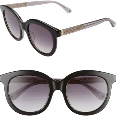 Kate Spade New York Lillian 53mm Round Sunglasses In Black/dark Grey Sf