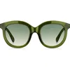 Kate Spade New York Lillian 53mm Round Sunglasses In Crystal Green/green Shaded