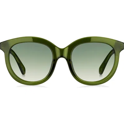 Kate Spade New York Lillian 53mm Round Sunglasses In Crystal Green/green Shaded