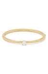 Kate Spade New York Little Luxuries Imitation Pearl Solitaire Hinged Bangle Bracelet In Gold/cream