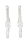 Kate Spade Little Luxuries Imitation Pearl Small Hoop Earrings, 1" In Clear/silver