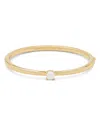Kate Spade New York Little Luxuries Imitation Pearl Solitaire Hinged Bangle Bracelet In Cream/gold