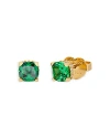 Kate Spade Little Luxuries 6mm Square Studs In Green/gold