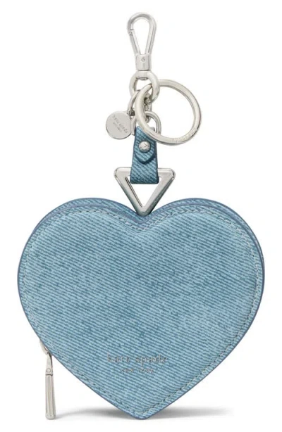 KATE SPADE KATE SPADE NEW YORK LIV DENIM SUEDE HEART COIN PURSE