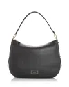 Kate Spade New York Liv Large Hobo Leather Shoulder Bag In Black