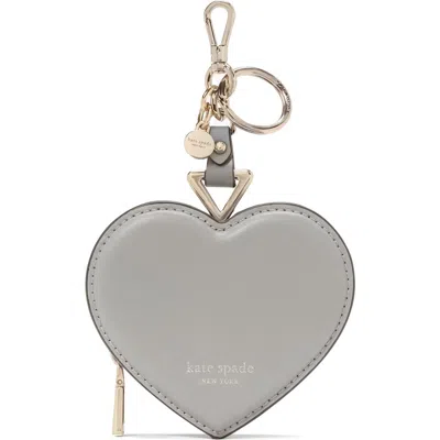 Kate Spade New York Liv Smooth Leather Heart Coin Purse In Nimbus Grey